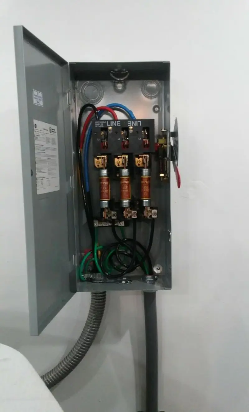 Three-phase disconnect switch installed for Smoke Detector Installation in Andover